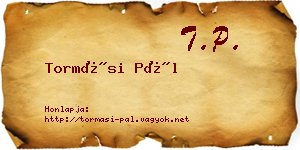 Tormási Pál névjegykártya